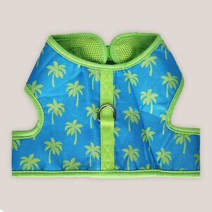 Simply Dog Blue & Green Dog Harness Mesh Pet Vest Palm Trees